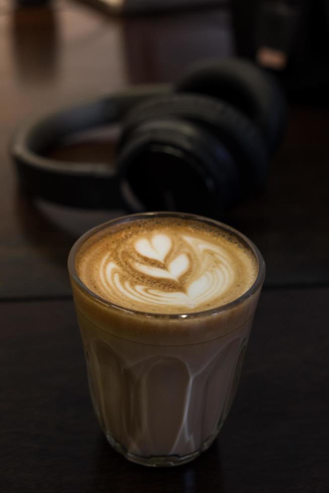 café latte art dans un café photo