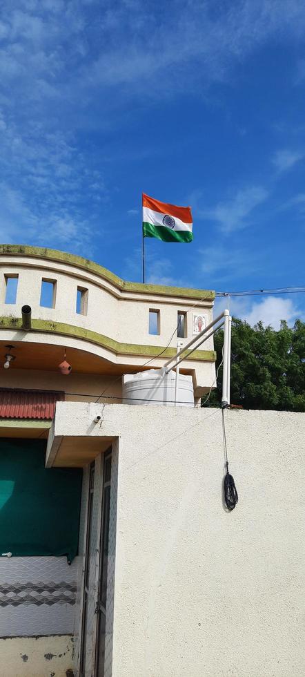 drapeau indien sur la maison photo