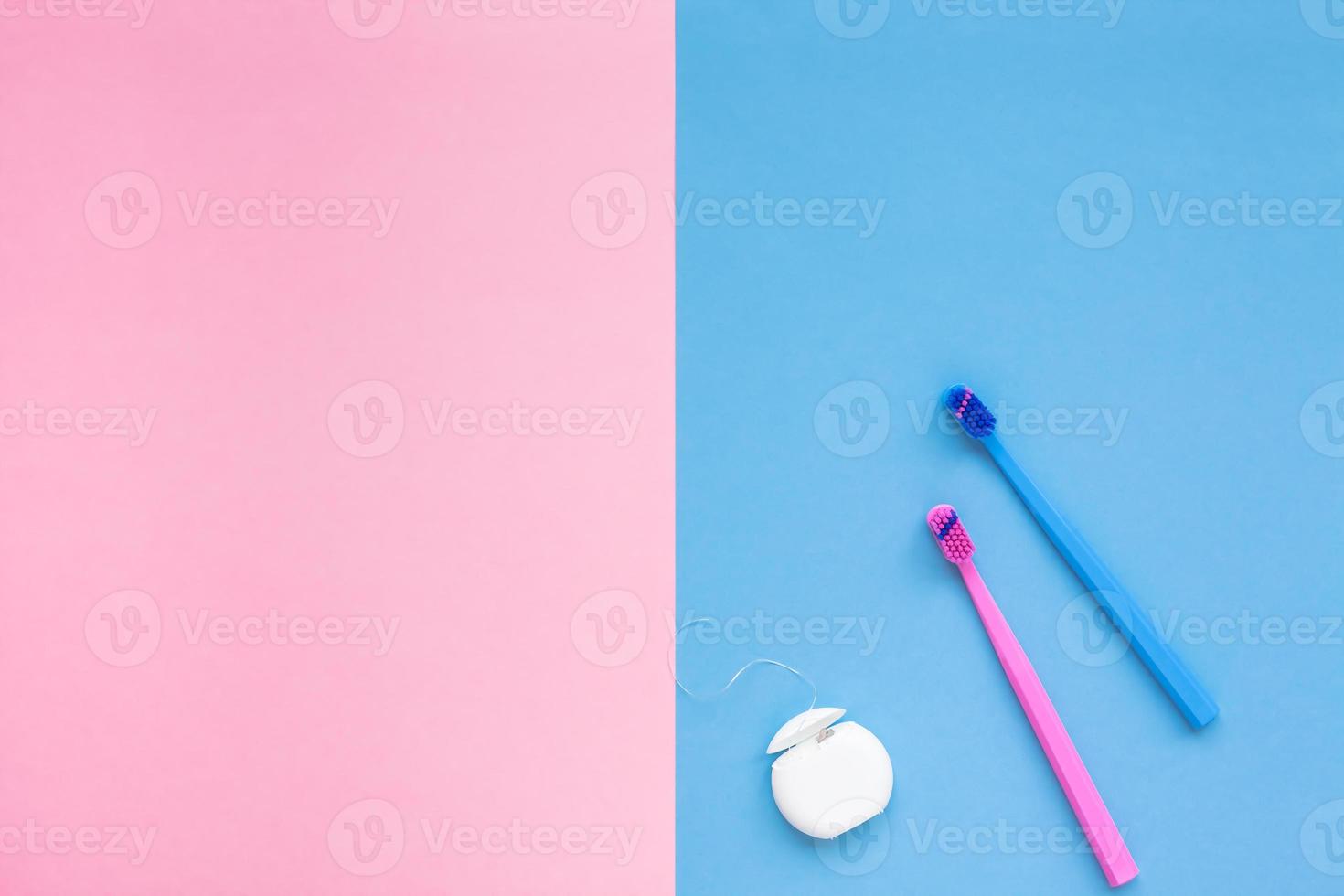 produits d'hygiène dentaire et de soins bucco-dentaires flatlay photo