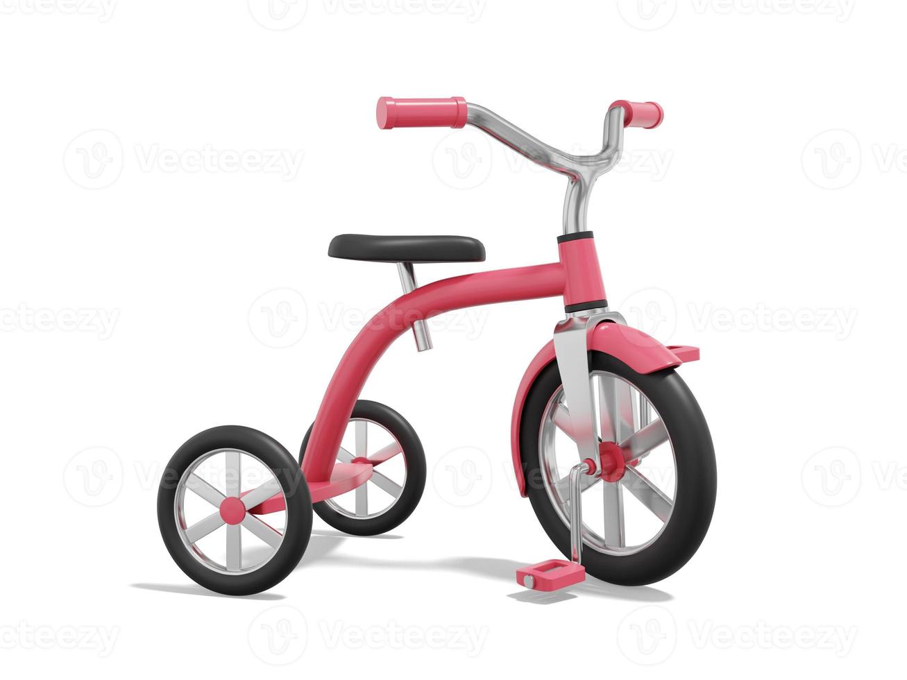 rendu 3d. tricycle rouge sur fond blanc. véhicule. photo