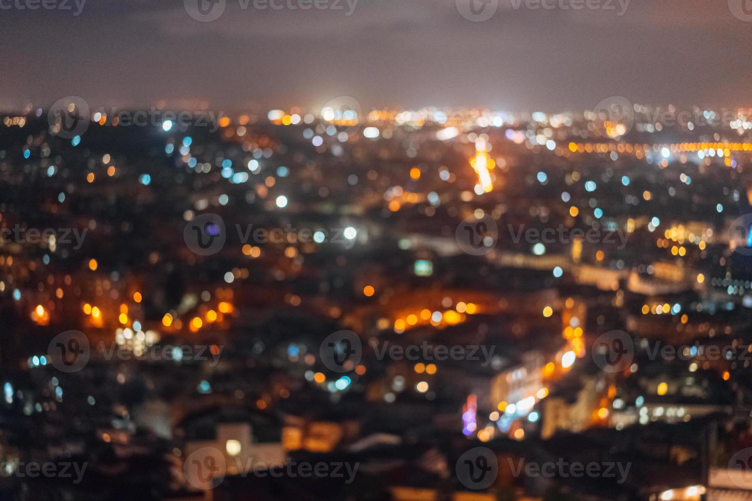 nuit de la ville en vue de dessus. photo