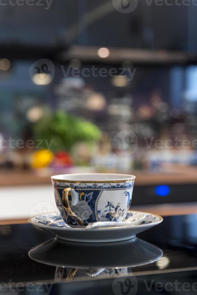 Plan macro sur une tasse de thé chinois photo