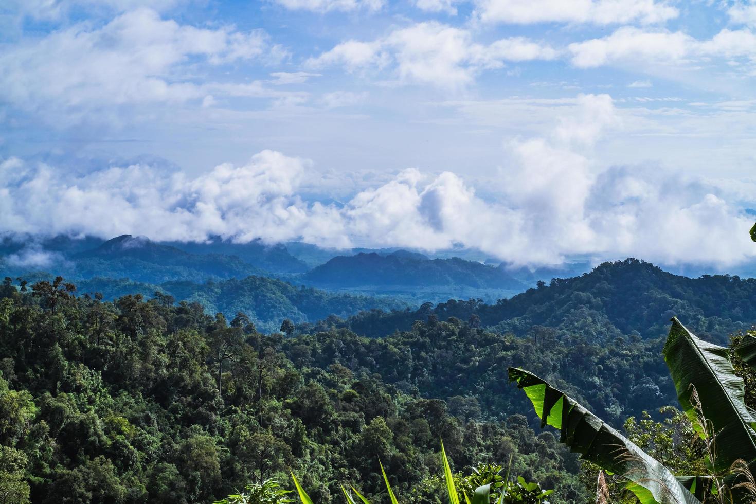 belle vue sur le paysage sur la montagne sur le chemin du district de thongphaphum au district de la mine de pilok dans la ville de kanchanaburi en thaïlande.pilok mine l'ancienne mine près de la frontière thai-myanmar photo