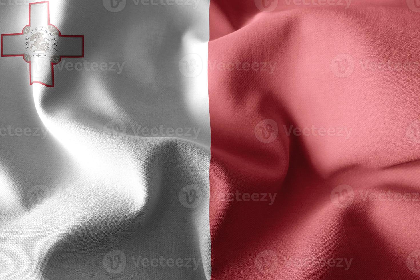 rendu 3d agitant le drapeau de soie de malte photo