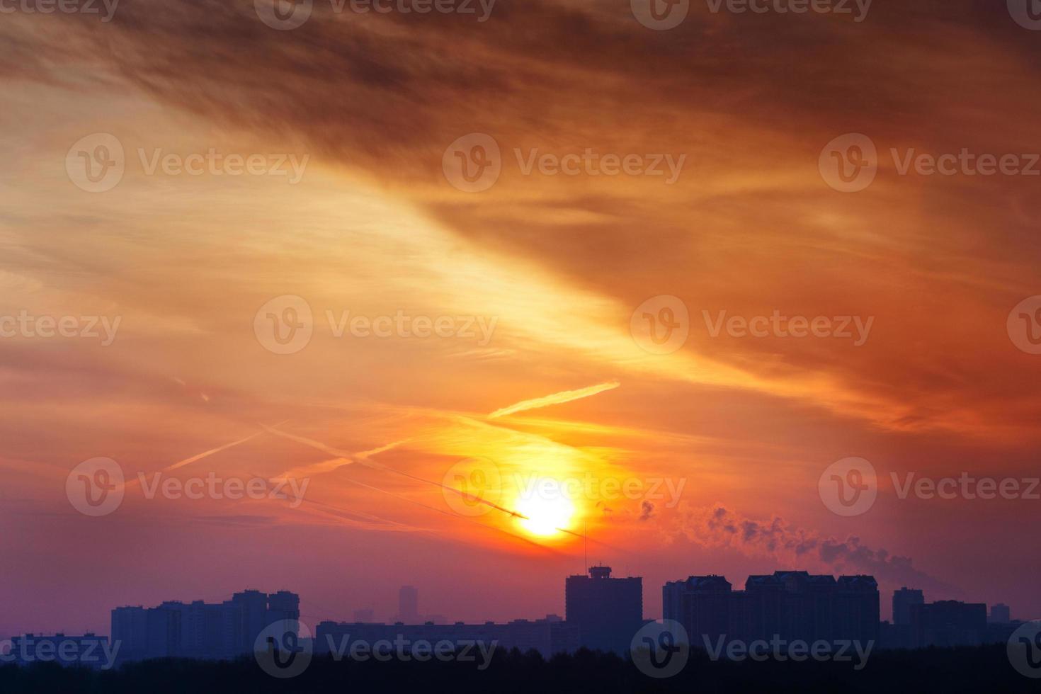 soleil levant matinal orange photo