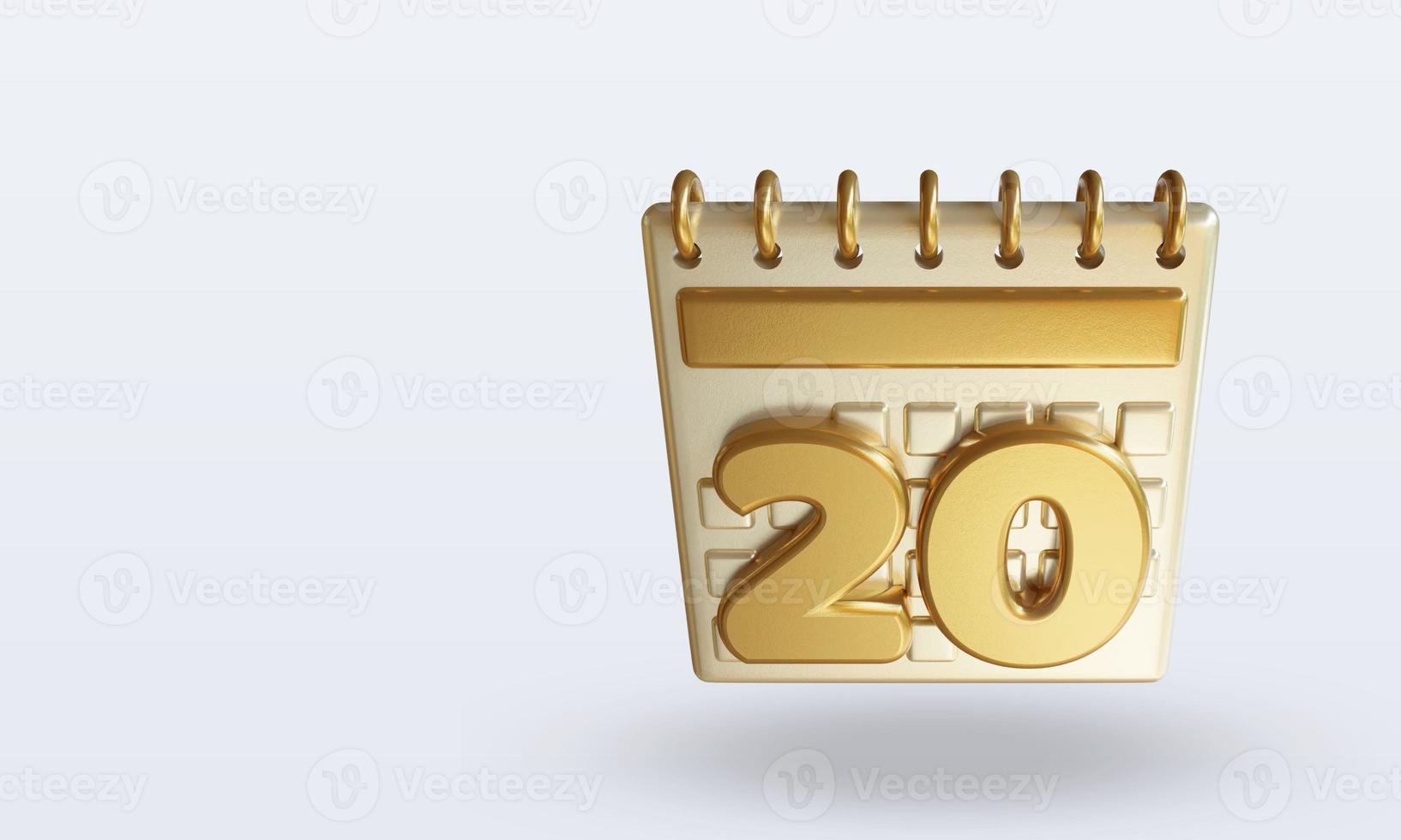 calendrier 3d vue de dessus vingt photo