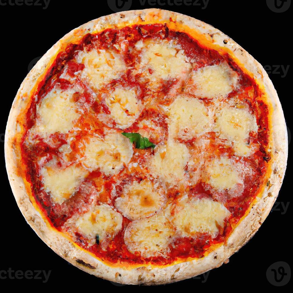 photo de produit de pizza italienne, fond noir photo premium