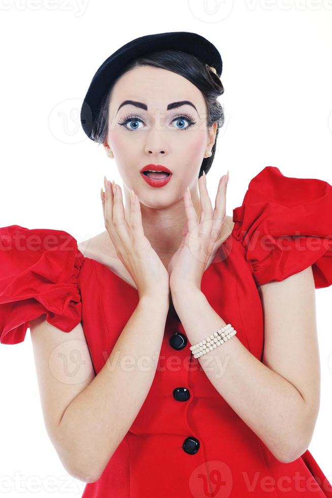 belle jeune femme isolée sur blanc photo