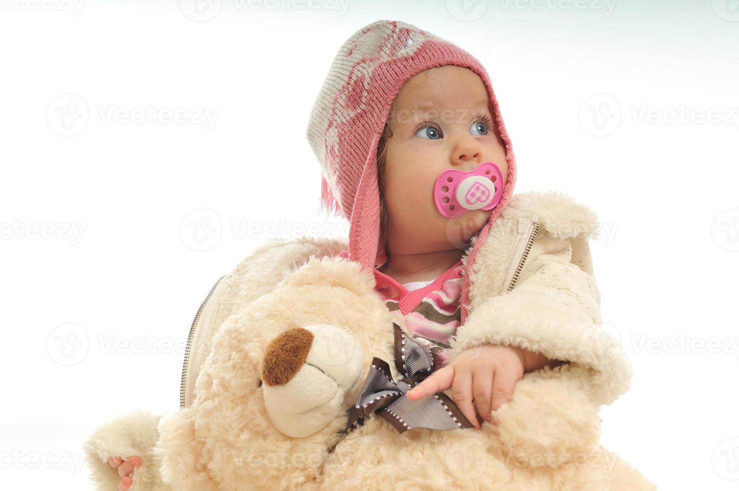 portrait de bébé d'hiver photo