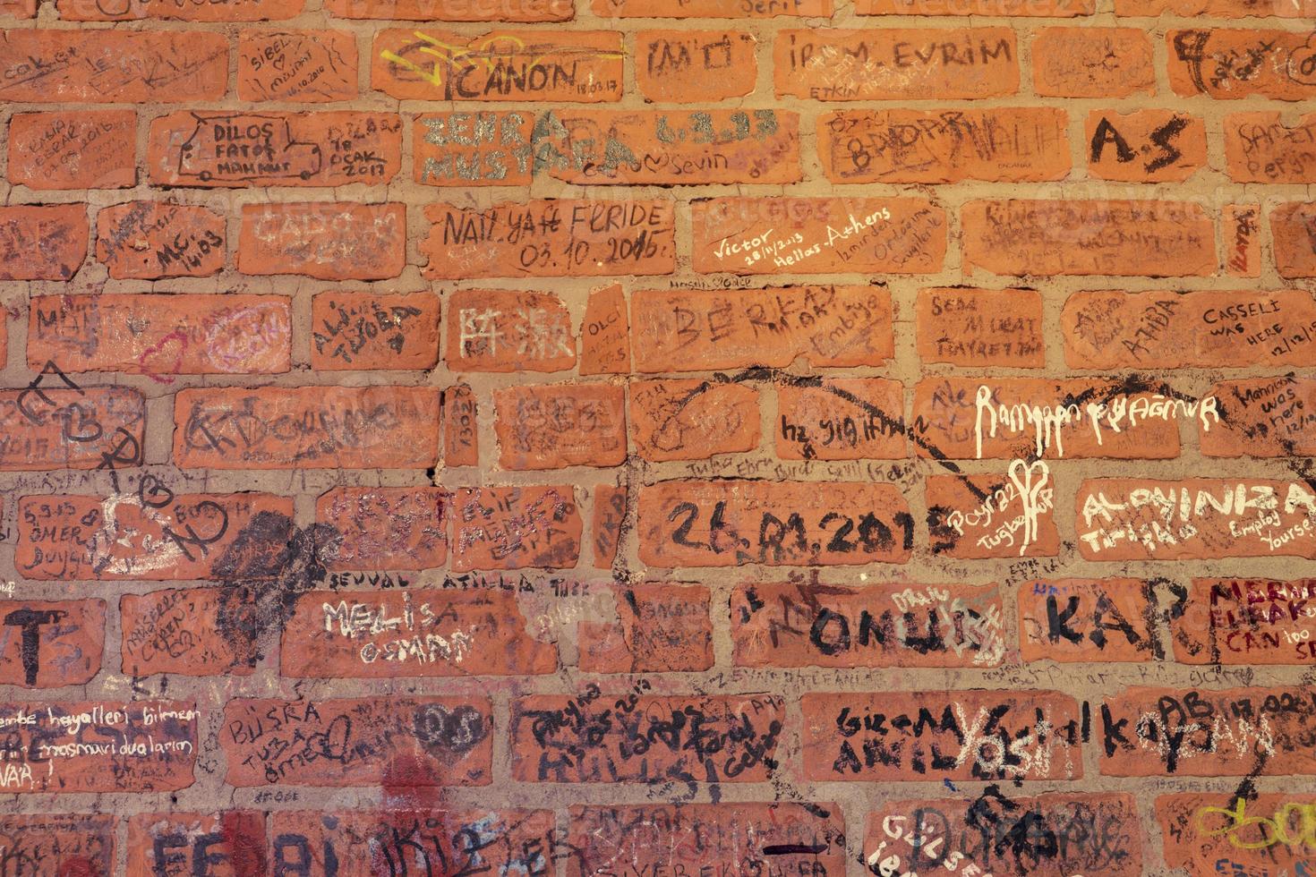 vieux mur de briques. texture de la vieille maçonnerie. photo