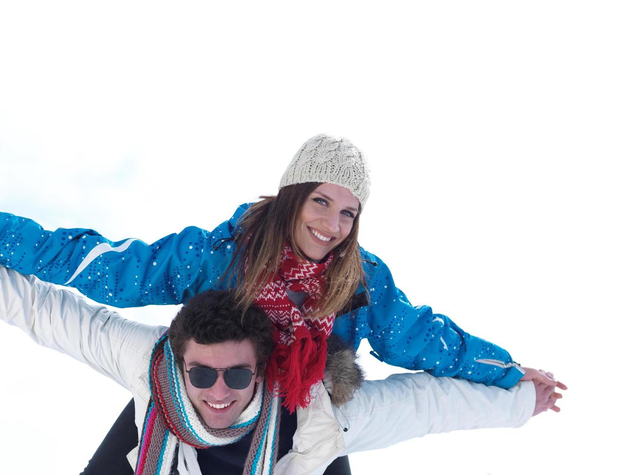 vue sur la famille d'hiver photo