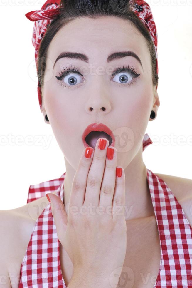 belle jeune femme isolée sur blanc photo