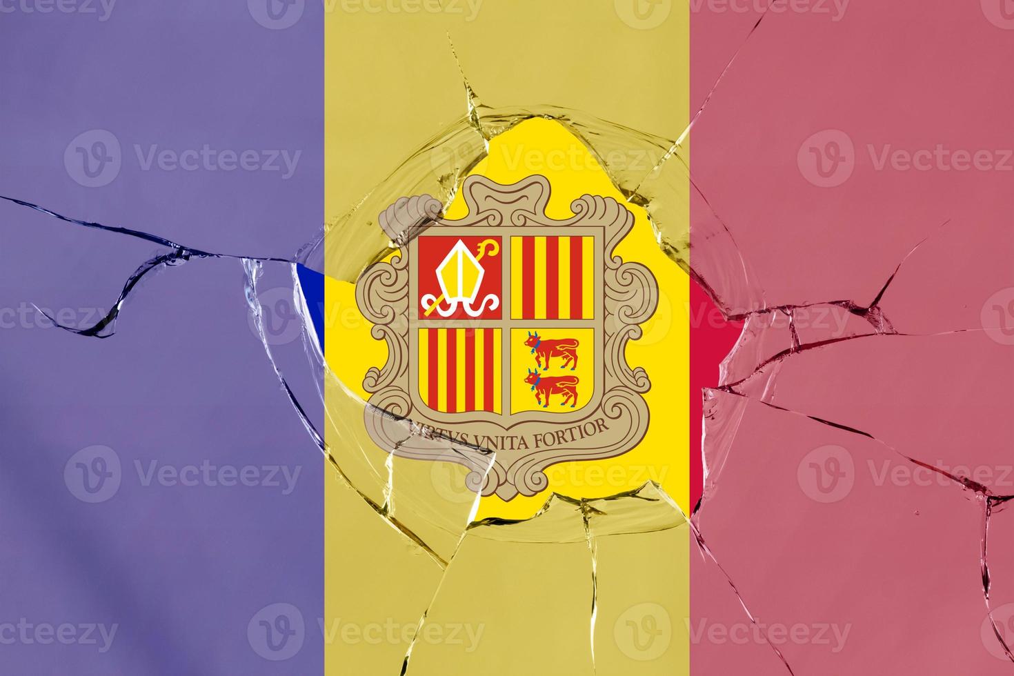 drapeau 3d d'andorre sur verre photo