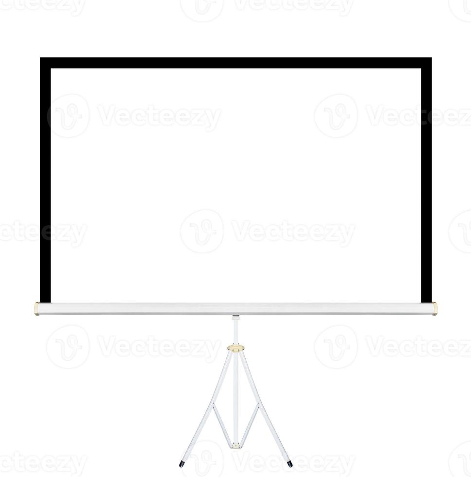 Projecteur écran blanc sur trépied isolé sur fond blanc avec clipping path photo