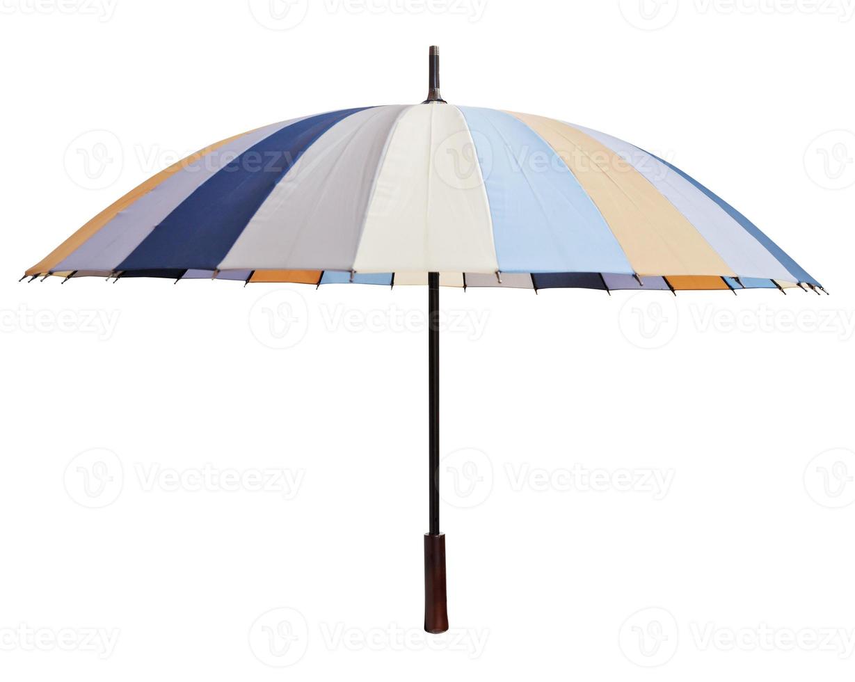 vue latérale du parapluie multicolore à rayures ouvertes photo