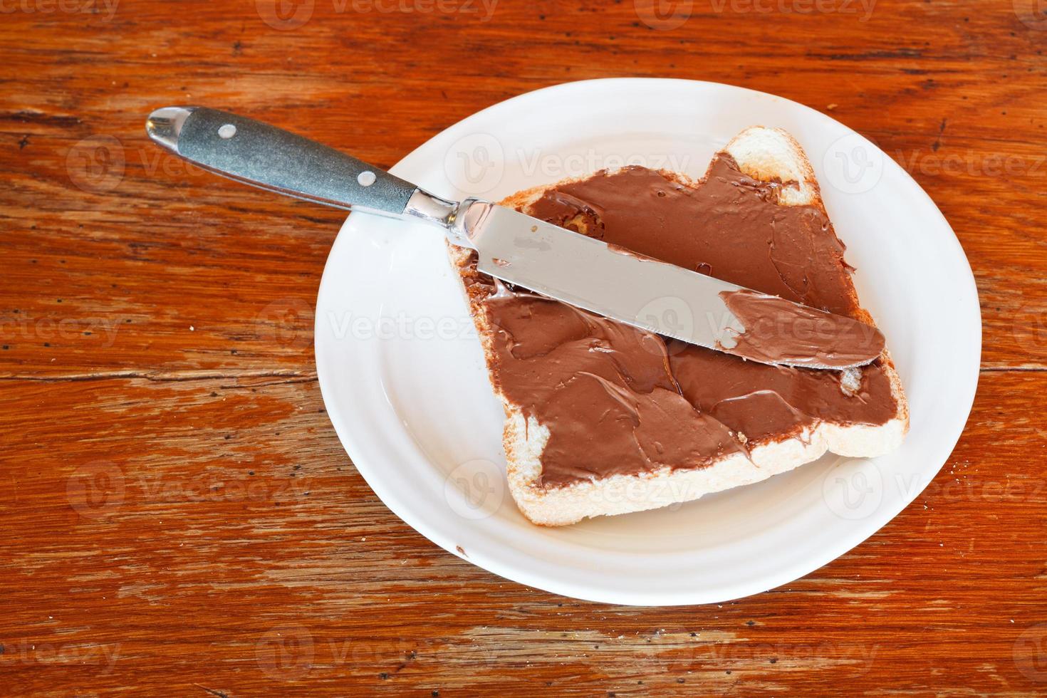 sandwich sucré - pain grillé avec pâte à tartiner au chocolat photo