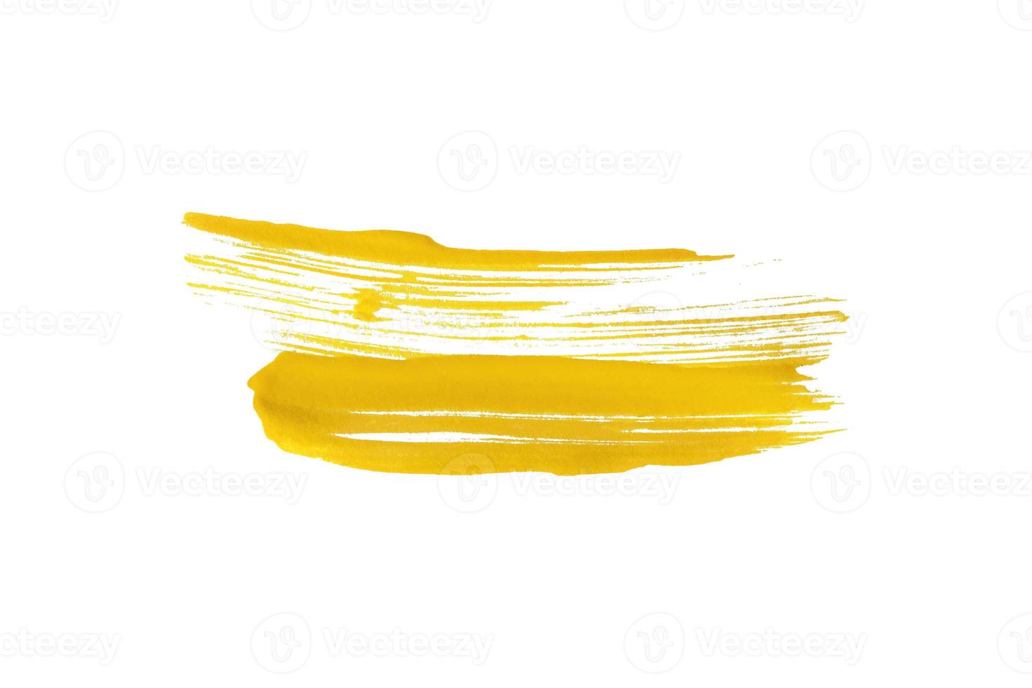pinceau jaune isolé sur fond blanc. aquarelle jaune photo