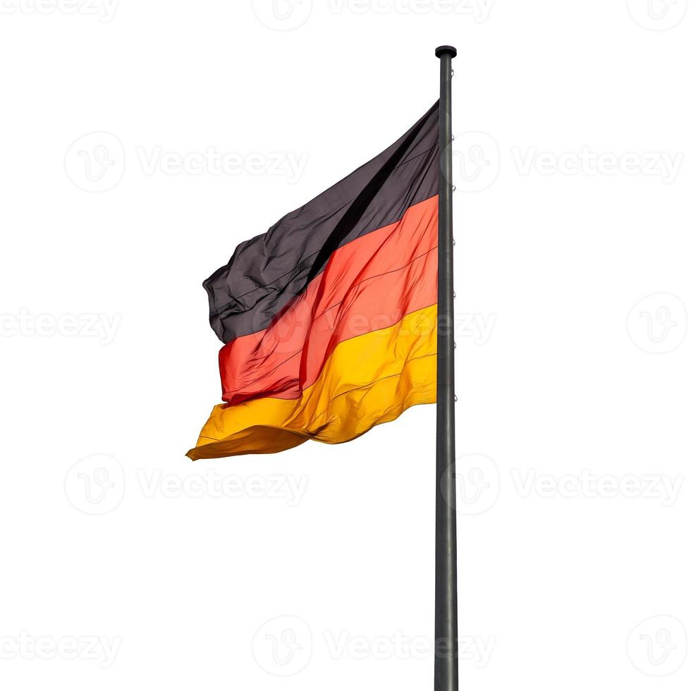 mât avec drapeau d'état de l'allemagne isolé photo