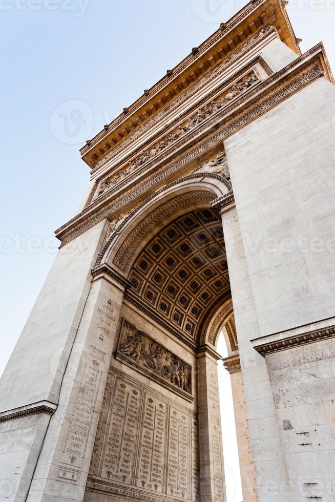 arcs intérieurs de l'arc de triomphe à paris photo