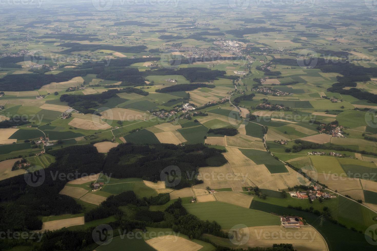 munchen bavière allemagne paysage aérien de l'avion champs cultivés photo