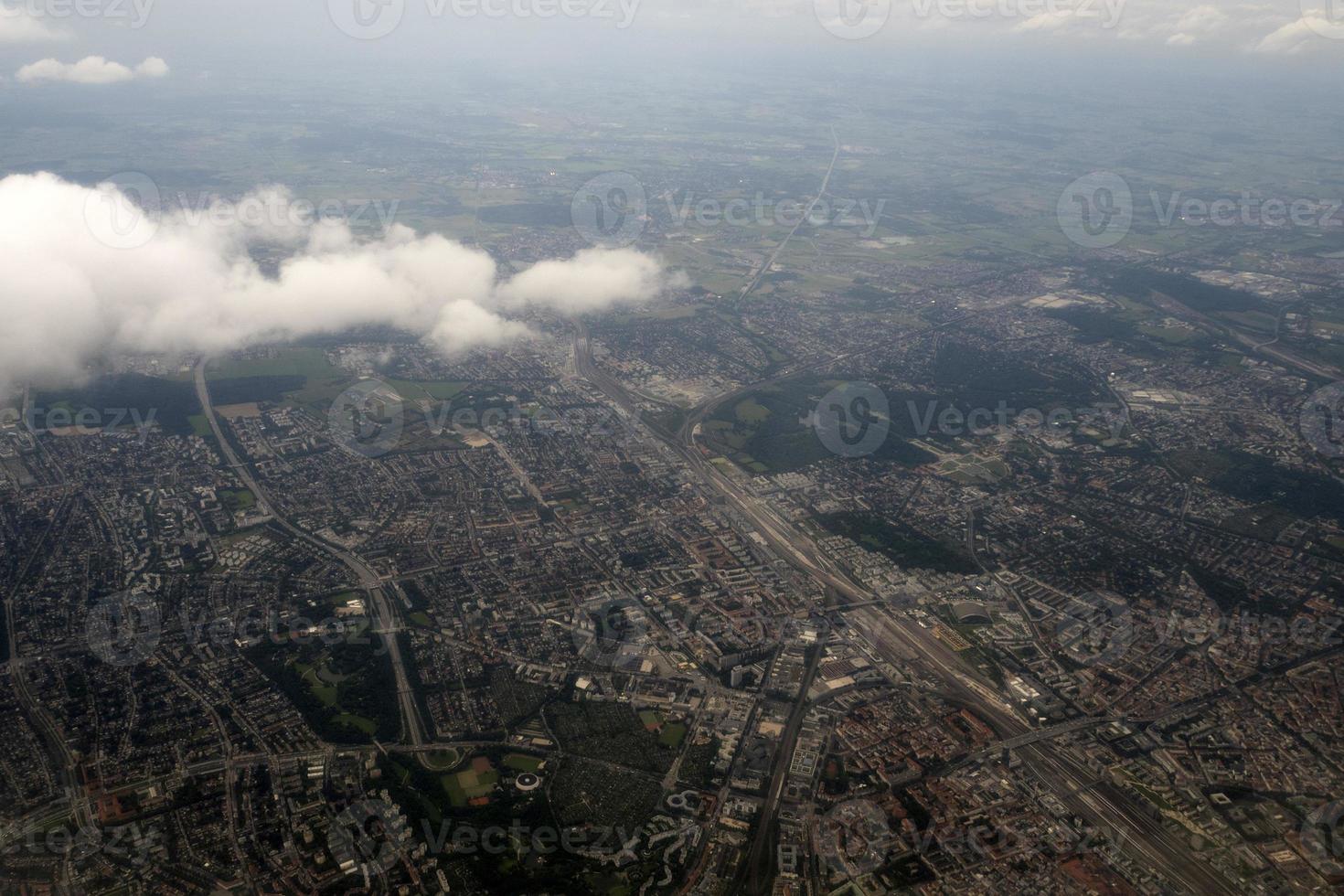 munchen bavière allemagne paysage aérien de l'avion photo