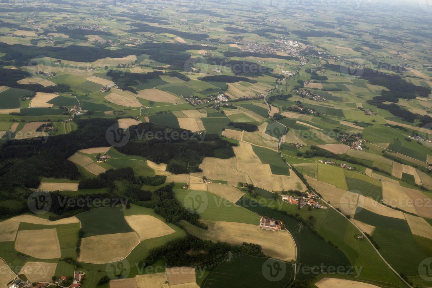 munchen bavière allemagne paysage aérien de l'avion champs cultivés photo