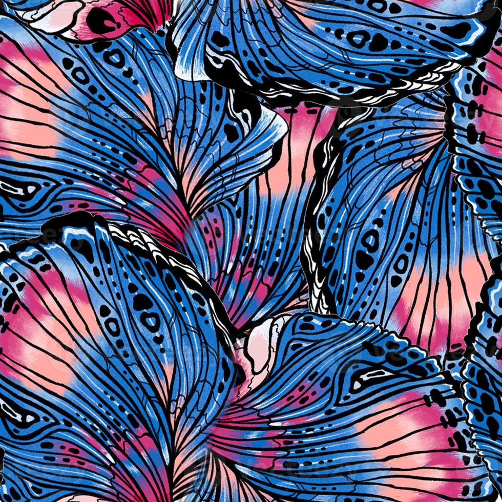 modèle sans couture avec ailes papillons. illustration colorée. parfaitement adapté à la conception de tissus, textiles. photo