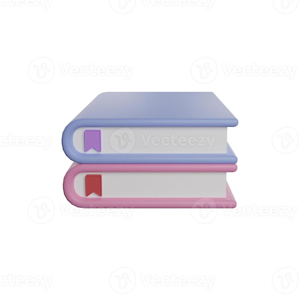 fournitures scolaires ou livres d'étude icône 3d photo de haute qualité