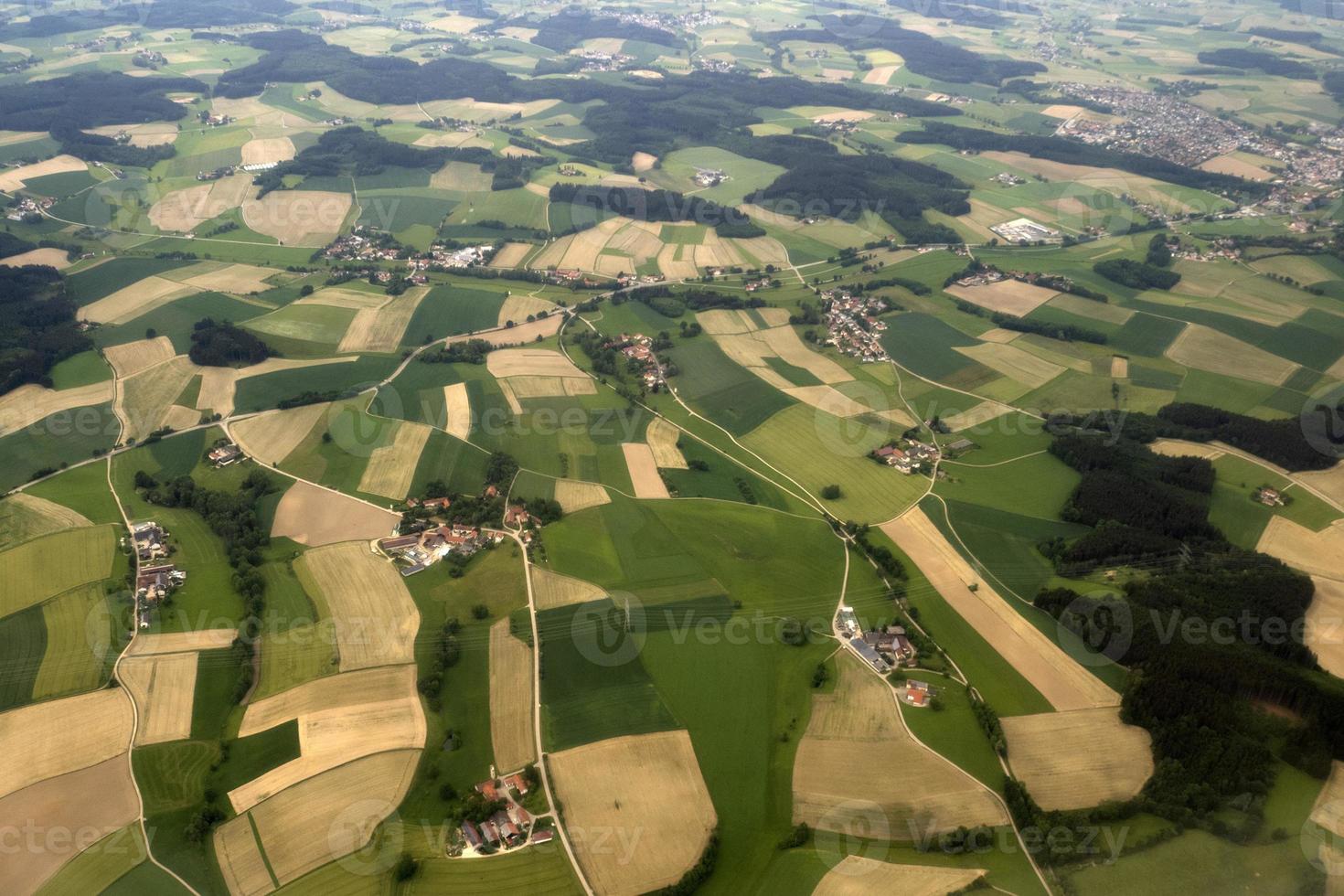 munchen bavière allemagne paysage aérien de l'avion champs cultivés photo