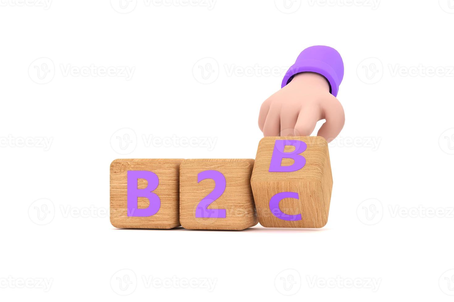 la main tourne un dé et change l'expression b2b en b2c photo