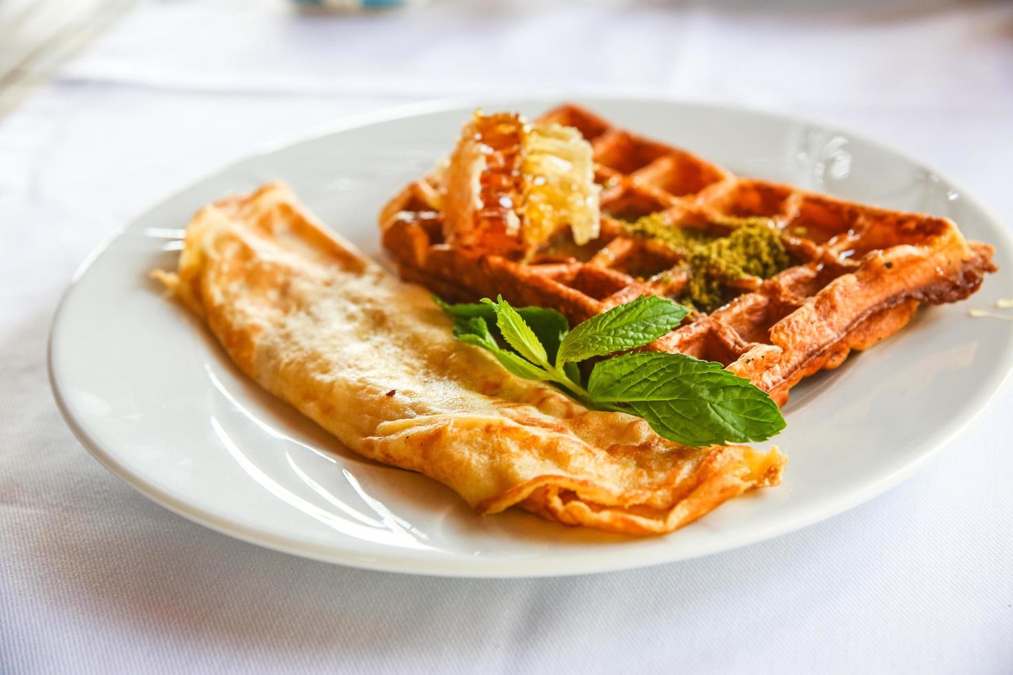 gaufre belge sur la plaque photo