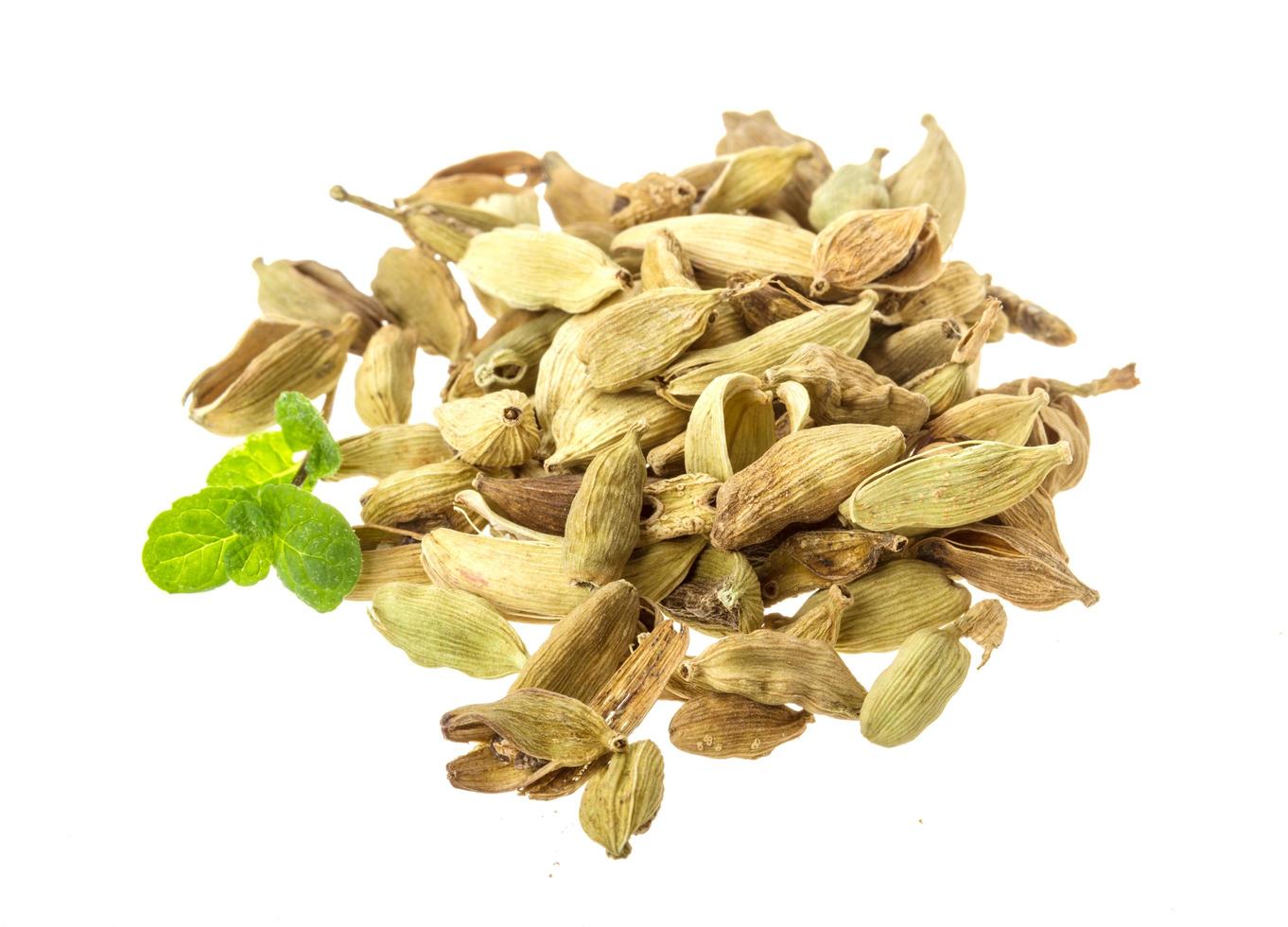 cardamome sur fond blanc photo