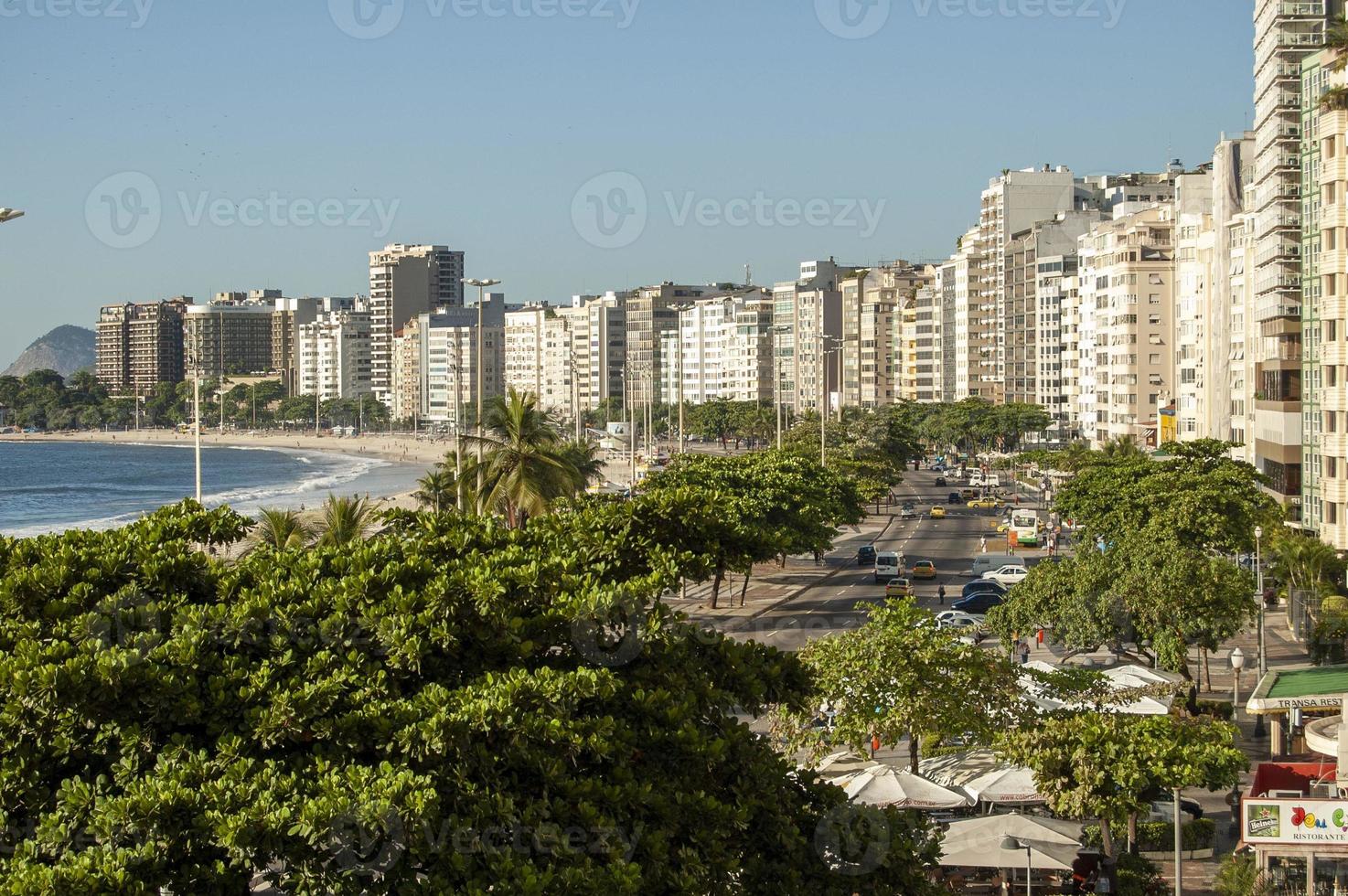 vue sur le front de mer de copacabana à rio de janeiro pendant la journée photo