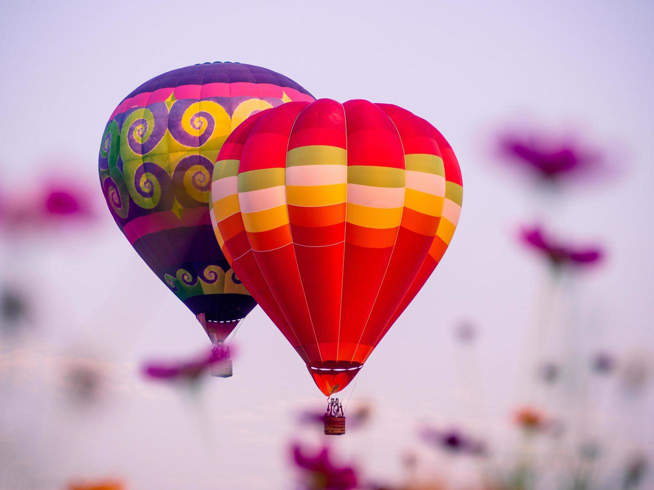 ballons à air chaud colorés photo