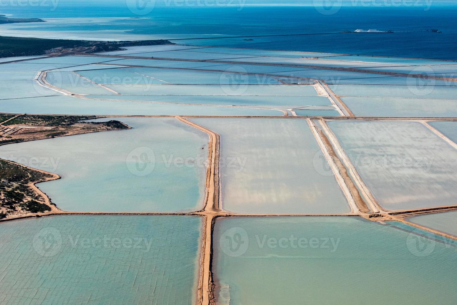 vue aérienne saline dans la baie des requins en australie photo