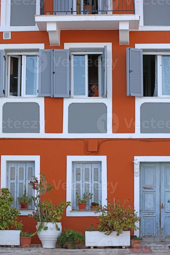 ville de parga grèce beau vieux bâtiment coloré exploration voyage arrière-plan impressions de haute qualité photo