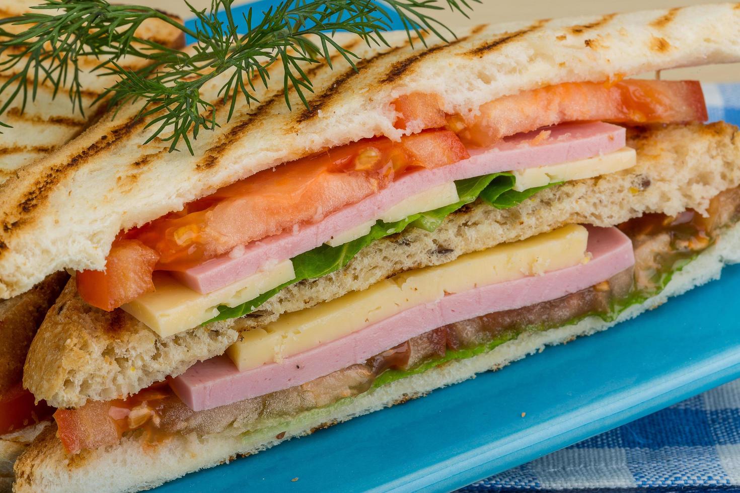 club sandwich dans l'assiette photo