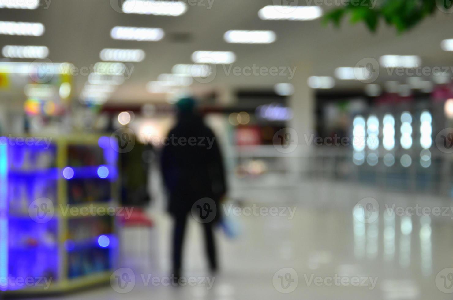 image floue de l'intérieur du centre commercial photo