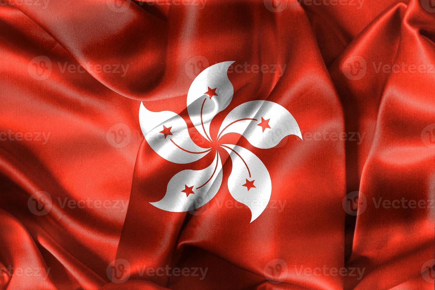 drapeau de hong kong - drapeau en tissu ondulant réaliste photo