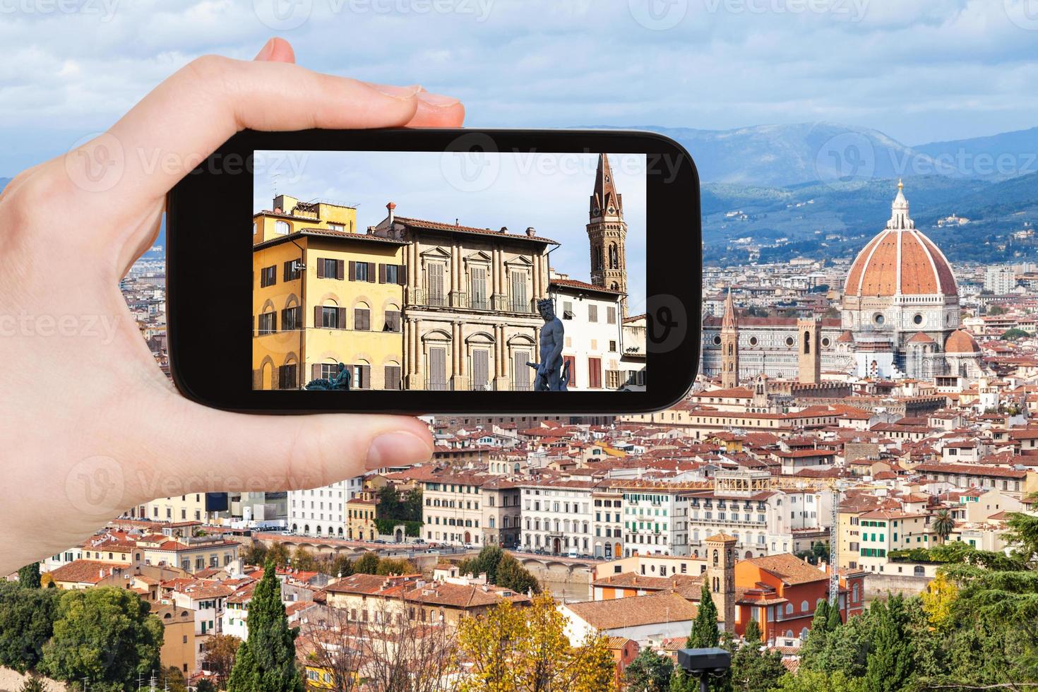 photographies touristiques maisons dans la ville de florence photo