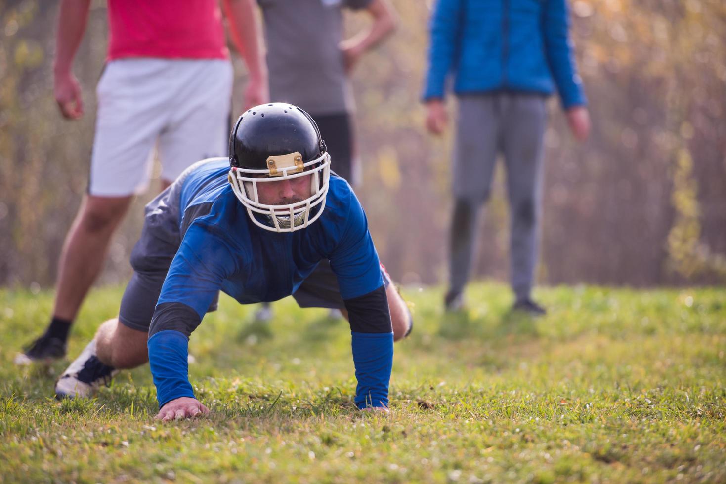 joueur de football américain en action photo