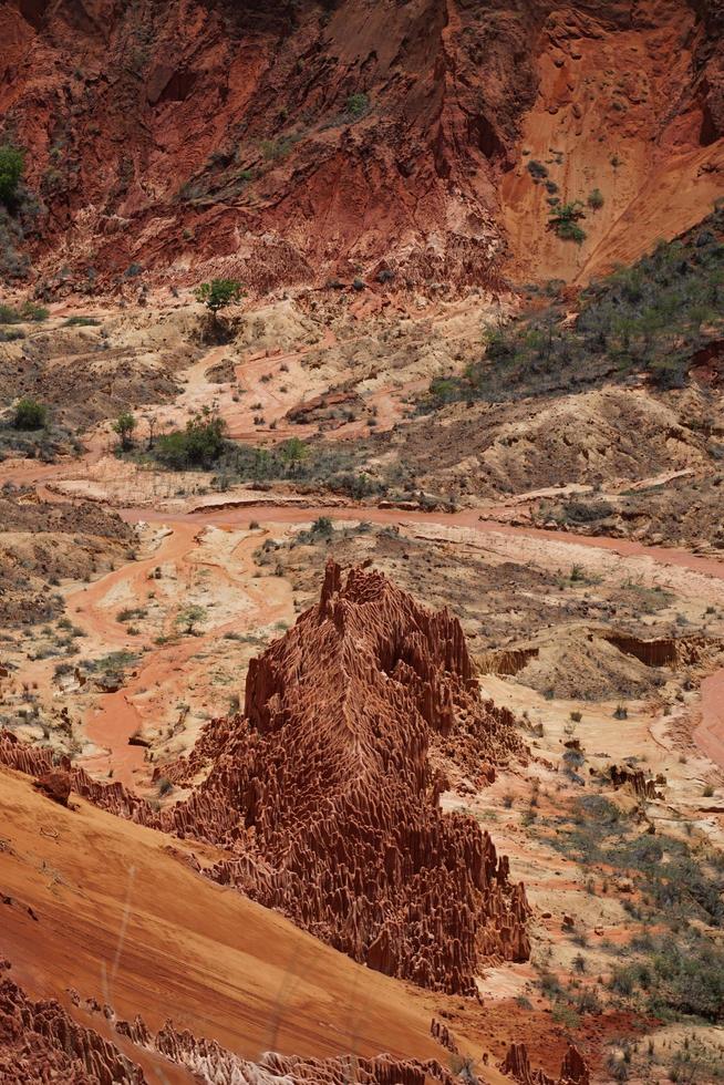 formations de pierre rouge dans la réserve tsingy rouge photo