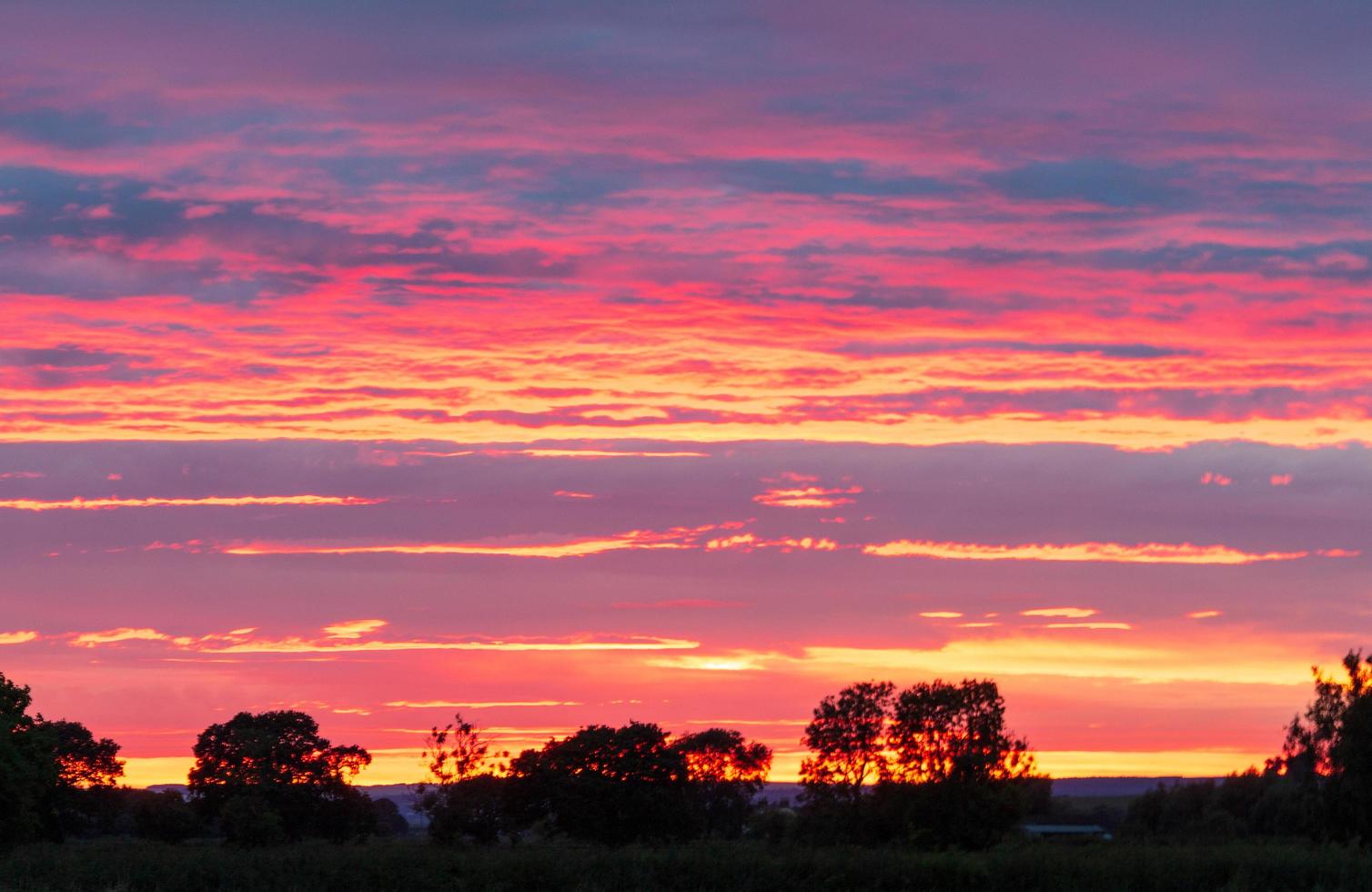 coucher de soleil sur les landes du nord de york photo