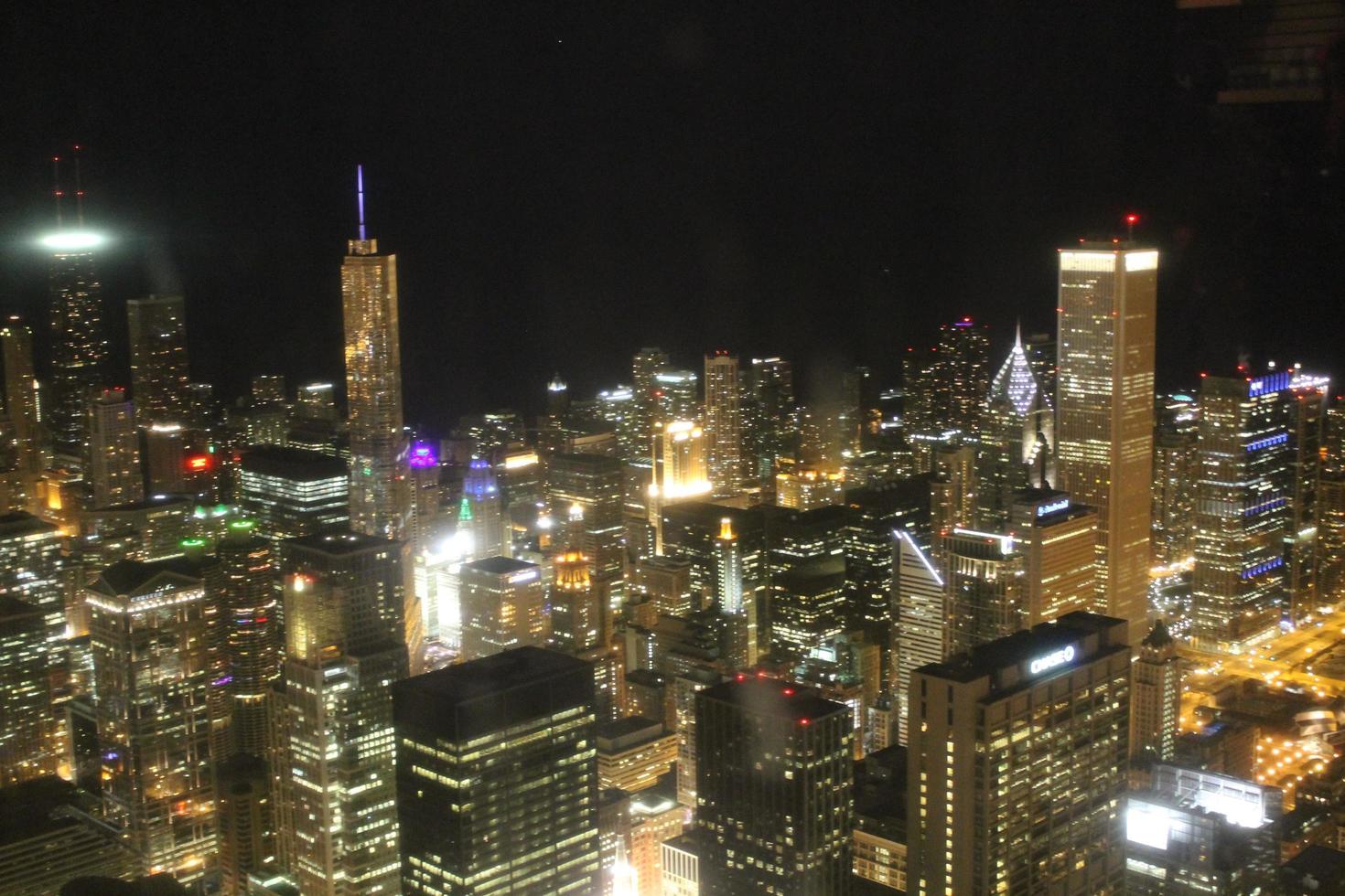 Chicago skyline at night photo
