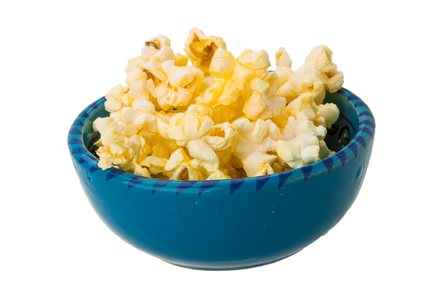 pop-corn sur blanc photo