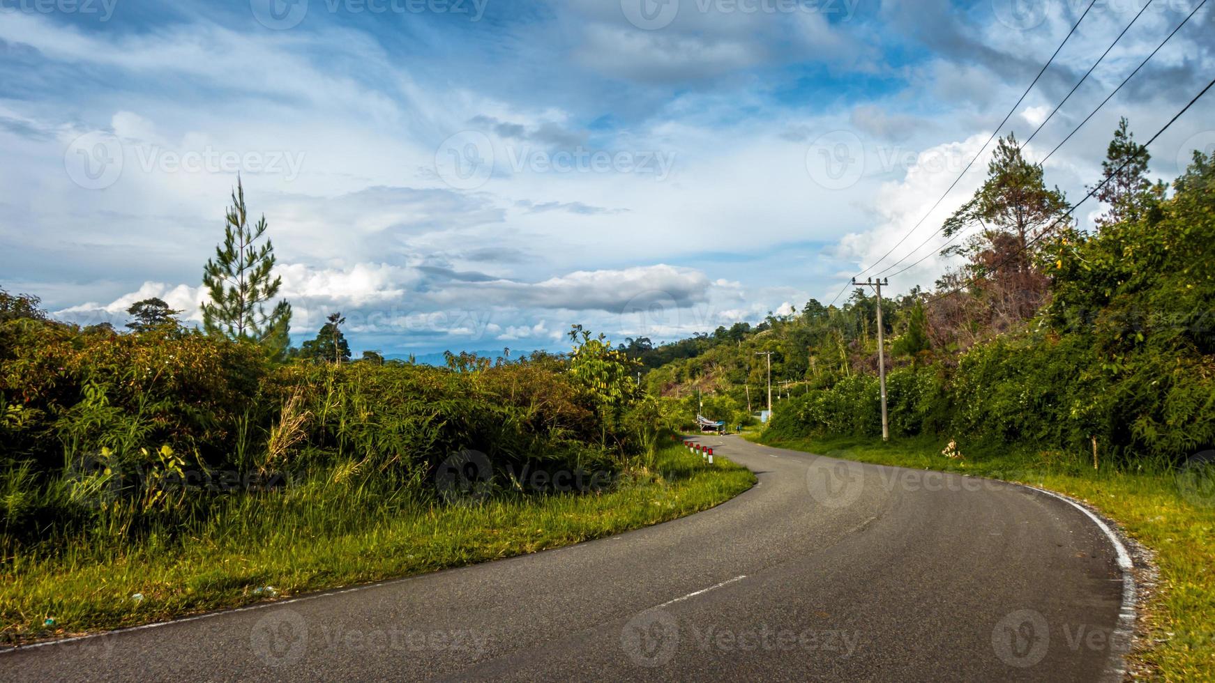 paysage de nature rurale avec route vide photo