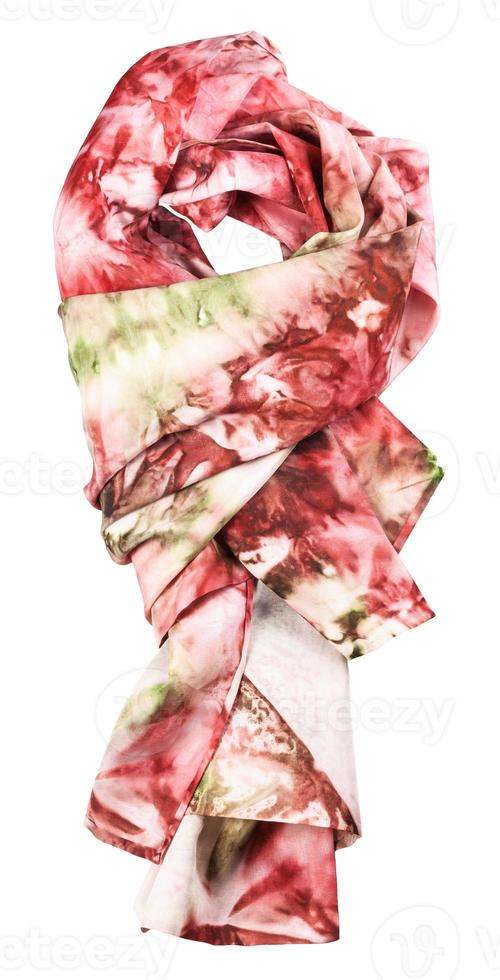 écharpe en soie nouée avec ornement rouge abstrait photo
