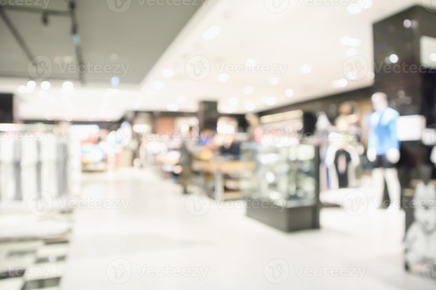 abstrait flou boutique de vêtements intérieur d'affichage du fond du centre commercial photo