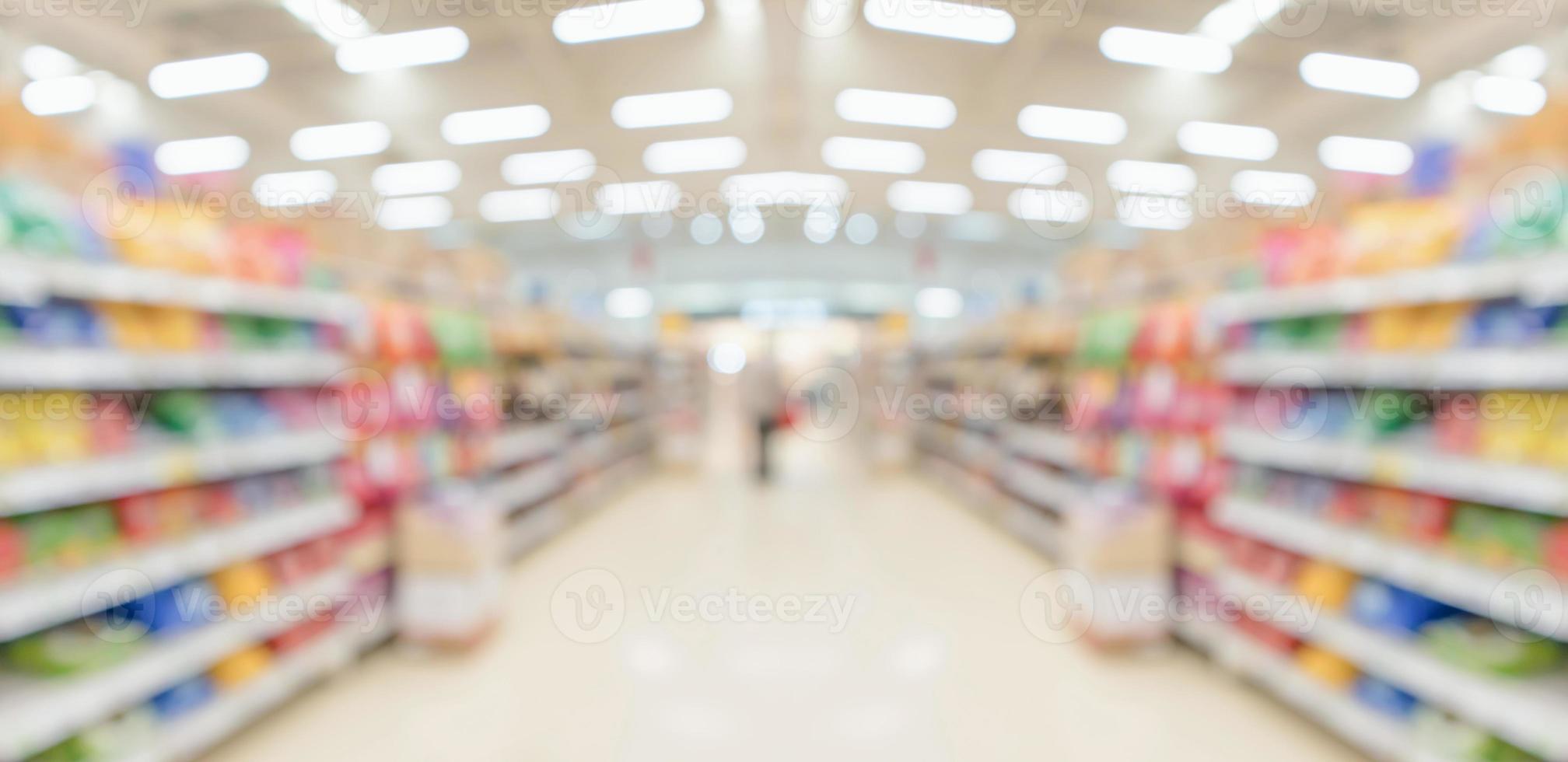 Supermarché épicerie allée intérieur abstrait arrière-plan flou photo