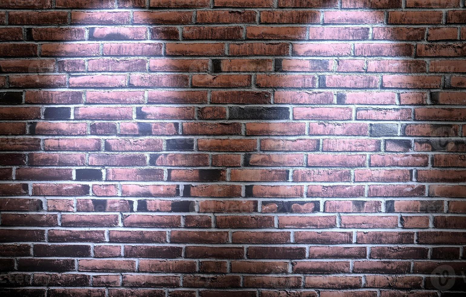 textures de mur de briques vieillies et altérées avec un éclairage par projecteur très lumineux photo
